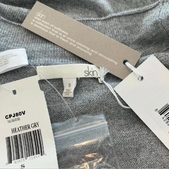 SKIN VALORA HEATHER GRAY COTTON KNIT ROBE SIZE SMALL NWTS! - Picture 11 of 11